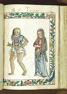 Couple with tied long hair and Kampilan hilt from  Taimei Anchorage, Lingayen Gulf, Luzon, Philippines (Possibly Pangasinense)