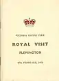 Front cover of the 1954 VRC Australian Cup racebook