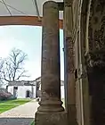 Inscribed column and garden towards the west