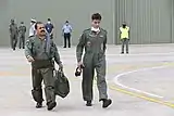 ACM RKS Bhaduria with SQ45 CO Samrat Dhankar during SQ 18 commissioning ceremony