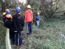 Instructing a Headstart group of young people who intend to make a career in nature conservation