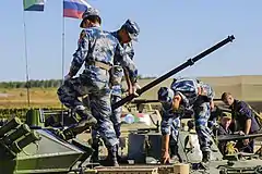 Airborne Infantry checking the 30&nbsp;mm autocannon