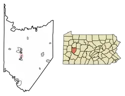 Location of Manorville in Armstrong County, Pennsylvania.