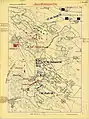 The situation at 3:00&nbsp;p.m. Red - the Austrian troops, Blue - the Hungarian troops.