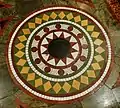 Floor tiles in the chancel