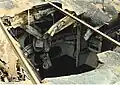 Close up of the damage sustained by Reeves from a 500-pound bomb. (1989)