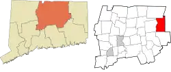 Willington's location within the Capitol Planning Region and the state of Connecticut