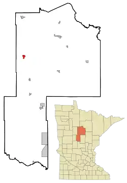 Location of Walkerwithin Cass County and state of Minnesota