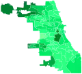 Support for Fioretti by ward:&nbsp;&nbsp;>15%&nbsp;&nbsp;12–15%&nbsp;&nbsp;9–12%&nbsp;&nbsp;6–9%&nbsp;&nbsp;3–6%&nbsp;&nbsp;0–3%