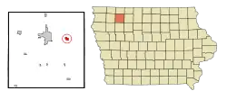 Location of Dickens, Iowa