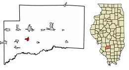 Location of Germantown in Clinton County, Illinois.
