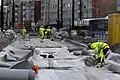 Construction work in Maunula in September 2022