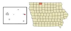 Location of Armstrong, Iowa