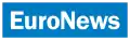 February 1999&nbsp;– June 2008: blue rectangle enclosing white camel case word "EuroNews".