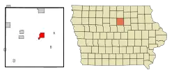 Location of Hampton, Iowa