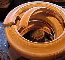 The production of Reifendrehen animals in the Ore Mountain Open Air Museum, July 2009