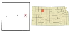 Location within Graham County and Kansas
