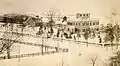 Grasse Mount viewed from the northeast during the 1800s (possibly taken during the Marvin period, note the pre-existing structure in place of the ell at the rear of the building). The white fence was removed in 1923 after it was determined too expensive to repair.