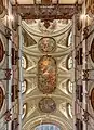 Frescoes by Cestaro on nave ceiling