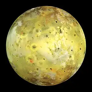 Moon Io (Jupiter) image by Galileo, 1999