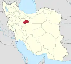 Location of Qom province in Iran