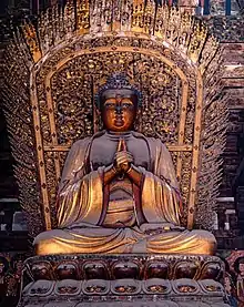 Jin Dynasty (1115–1234) statue of Vairocana in Shanhua Temple in Datong, Shanxi, China