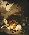 Johann Wenzel Peter - Ein Löwe greift eine Ziege an 1785