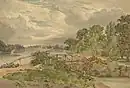 River Landscape with Lock in Foreground