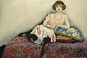 Femme aux bas noirs (Woman with Black Stockings), c.&nbsp;1907, oil on canvas, 129.5&nbsp;cm ×&nbsp;195.5&nbsp;cm (51.0&nbsp;in ×&nbsp;77.0&nbsp;in)