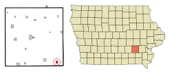 Location of Richland, Iowa