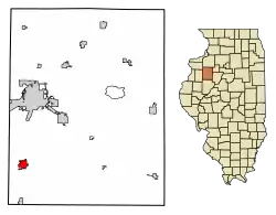 Location of Abingdon in Knox County, Illinois