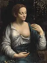 Follower of Leonardo da Vinci, "Flora," 16th century. Oil on panel, 26¾ x 20 in. (68 x 50.8&nbsp;cm). Private collection, St. Petersburg (Christie's Old Master & British Painting Day Sale, London, 4 July 2012, lot 108).