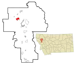 Location of Big Arm, Montana