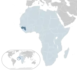 Location of Guinea (dark blue)– in Africa (light blue & dark grey)– in the African Union (light blue)