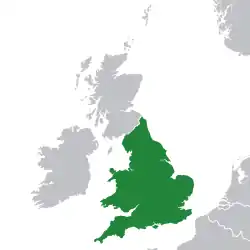 Location of&nbsp;the Kingdom, 1558–1707&nbsp;(green)