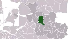 Highlighted position of Dalfsen in a municipal map of Overijssel