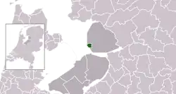 Highlighted position of Urk in a municipal map of Flevoland