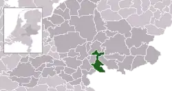 Highlighted position of Zevenaar in a municipal map of Gelderland