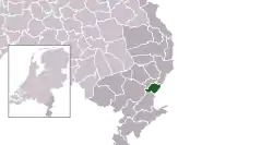 Highlighted position of Beesel in a municipal map of Limburg