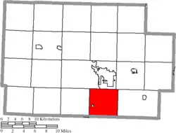 Location of Franklin Township in Coshocton County