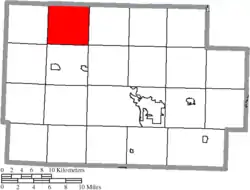 Location of Monroe Township in Coshocton County