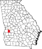 Map of Georgia highlighting Webster County