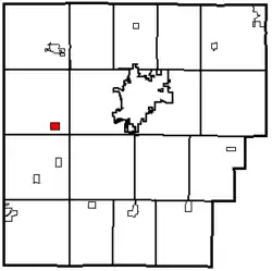 Location of Benton Ridge in Hancock County