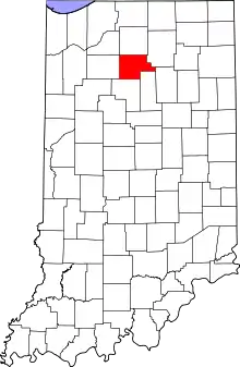 Map of Indiana highlighting Fulton County