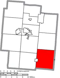 Location of Madison Township in Jackson County