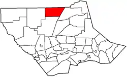 Map of Lycoming County, Pennsylvania highlighting Jackson Township