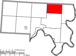 Location of Orange Township in Meigs County