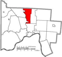 Location of Valley Township in Scioto County