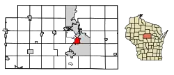 Location of Rothschild in Marathon County, Wisconsin.