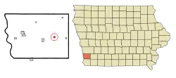 Location of Hastings, Iowa